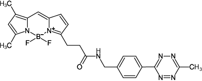Structural formula of 6-Methyl-Tetrazine-BDP-FL (also known as 6-Methyl-Tetrazine-BODIPY® FL, (4-(6-Methyl-1,2,4,5-tetrazin-3-yl)phenyl)methanamine - BDP-FL)
