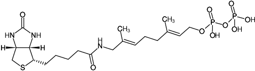 Structural formula of B-GPP (Biotin-labeled geranyl pyrophosphate, triethylammonium salt)