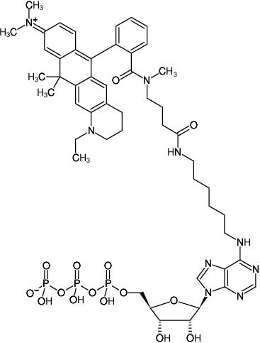 Structural formula of N6-(6-Aminohexyl)-ATP-ATTO-633 (N6-(6-Aminohexyl)-adenosine-5'-triphosphate, labeled with ATTO 633, Triethylammonium salt)