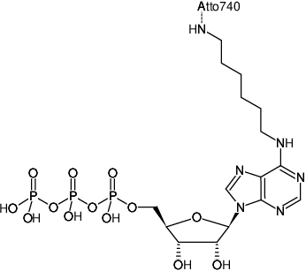 Structural formula of N6-(6-Aminohexyl)-ATP-ATTO-740 (N6-(6-Aminohexyl)-adenosine-5'-triphosphate, labeled with ATTO 740, Triethylammonium salt)
