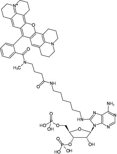 Structural formula of 8-(6-Aminohexyl)-amino-adenosine-3',5'-bisphosphate-ATTO-Rho101 (8-(6-Aminohexyl)-amino-adenosine-3',5'-bisphosphate, labeled with ATTO Rho101, Triethylammonium salt)