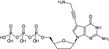 Structural formula of 7-Deaza-7-propargylamino-ddGTP (7-Deaza-7-propargylamino-2',3'-dideoxyguanosine-5'-triphosphate, Lithium salt)