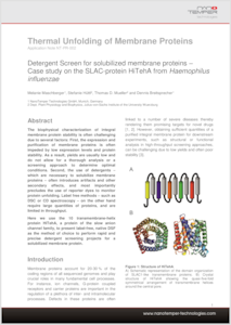 Preview NanoTemper Application Note: Thermal Unfolding of Membrane Proteins